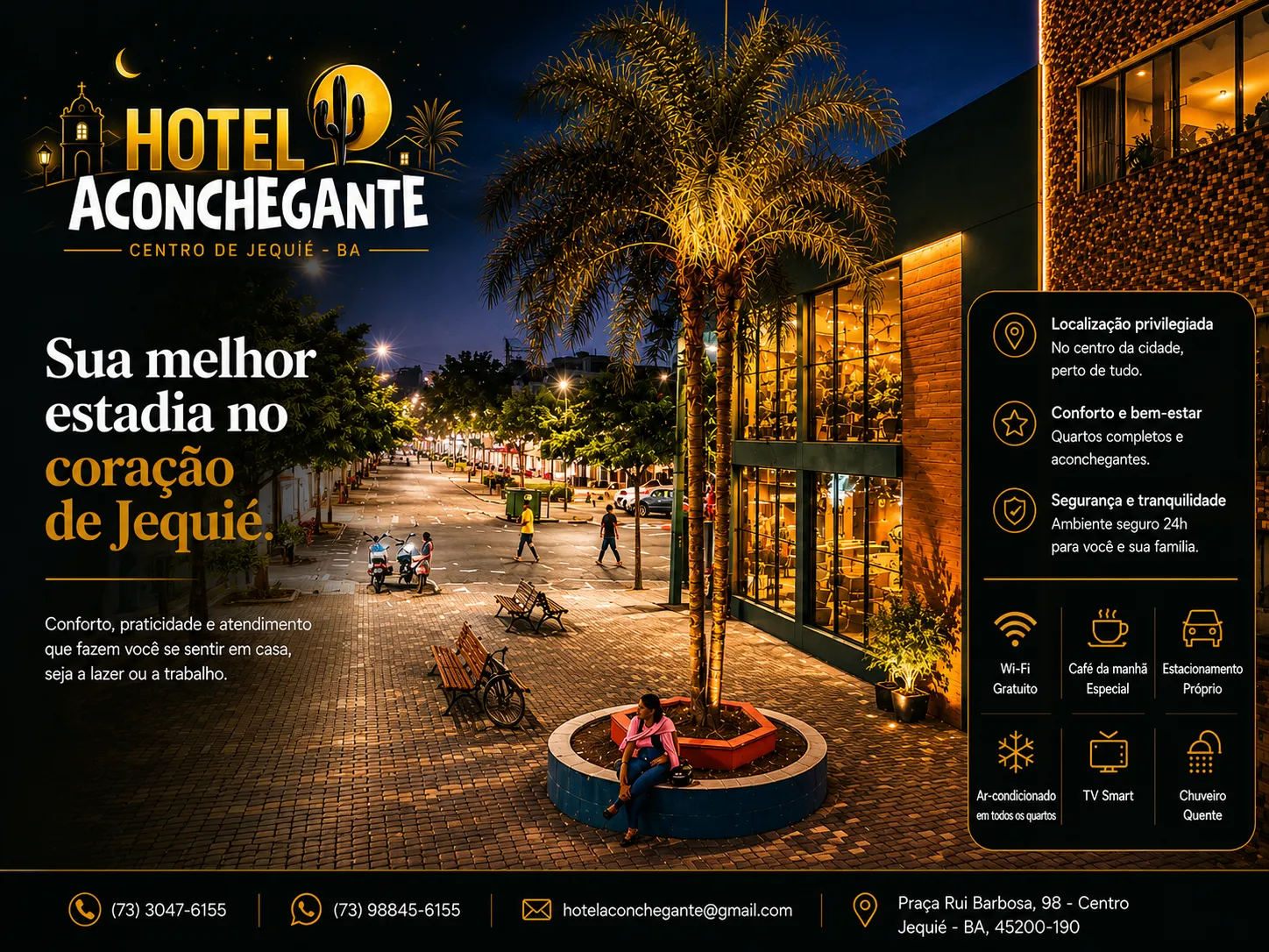 Fachada do Hotel Aconchegante